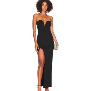 super down GIANNA SWEETHEART SLIT GOWN Black
